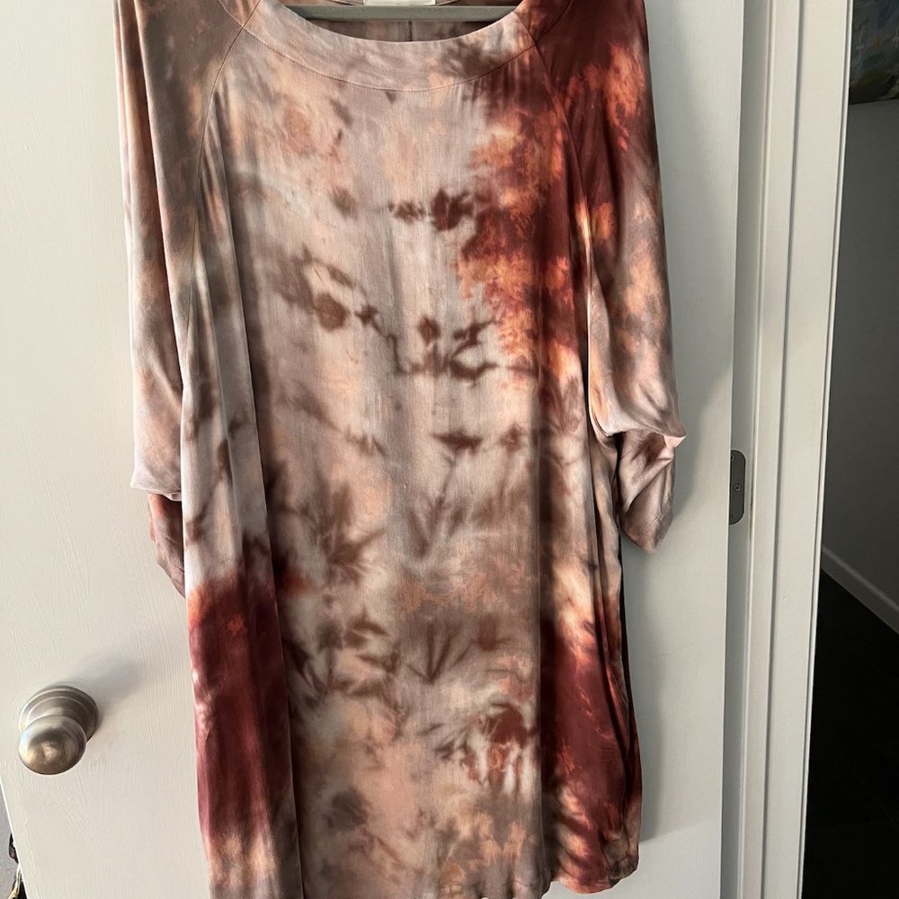 River + Sky Soho Shift Dress - Sz L - Burgundy/Cream